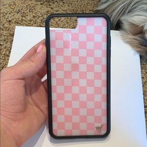 iPhone 7/8 plus wildflower pink checker case